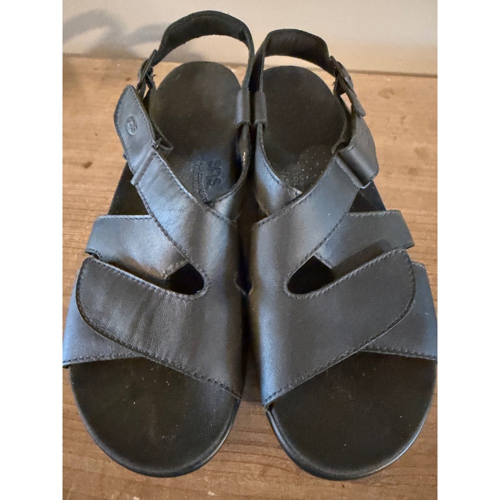 SAS Tripad Comfort Black Leather Slingback Sandals Womens 9.5‎ N Made in USA - Picture 7 of 7